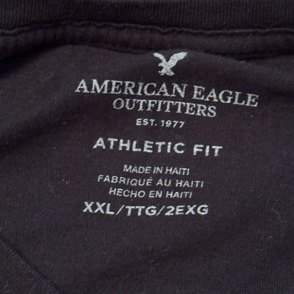 American Eagle Outfitters athletic fit black tee shirt size XXL - Picture 2 of 6
